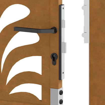 vidaXL Porte de jardin acier résistant aux intempéries design vagues