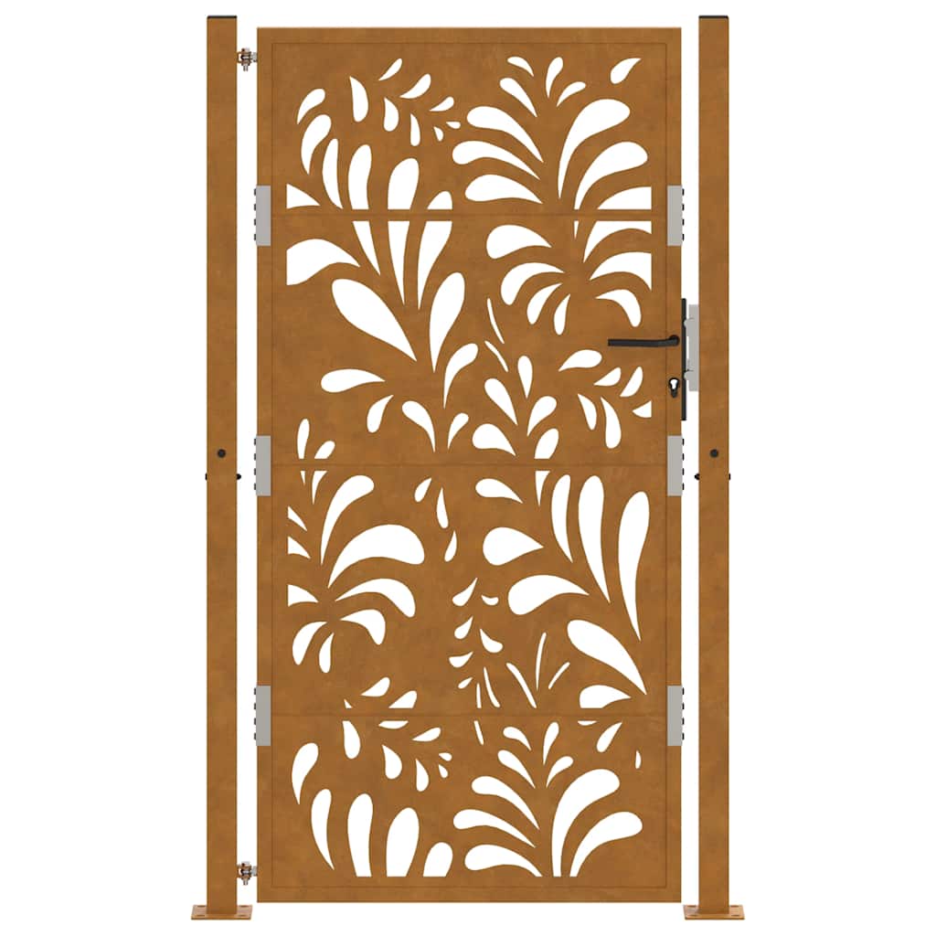 vidaXL Porte de jardin acier résistant aux intempéries design vagues