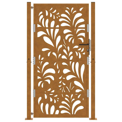 vidaXL Porte de jardin acier résistant aux intempéries design vagues