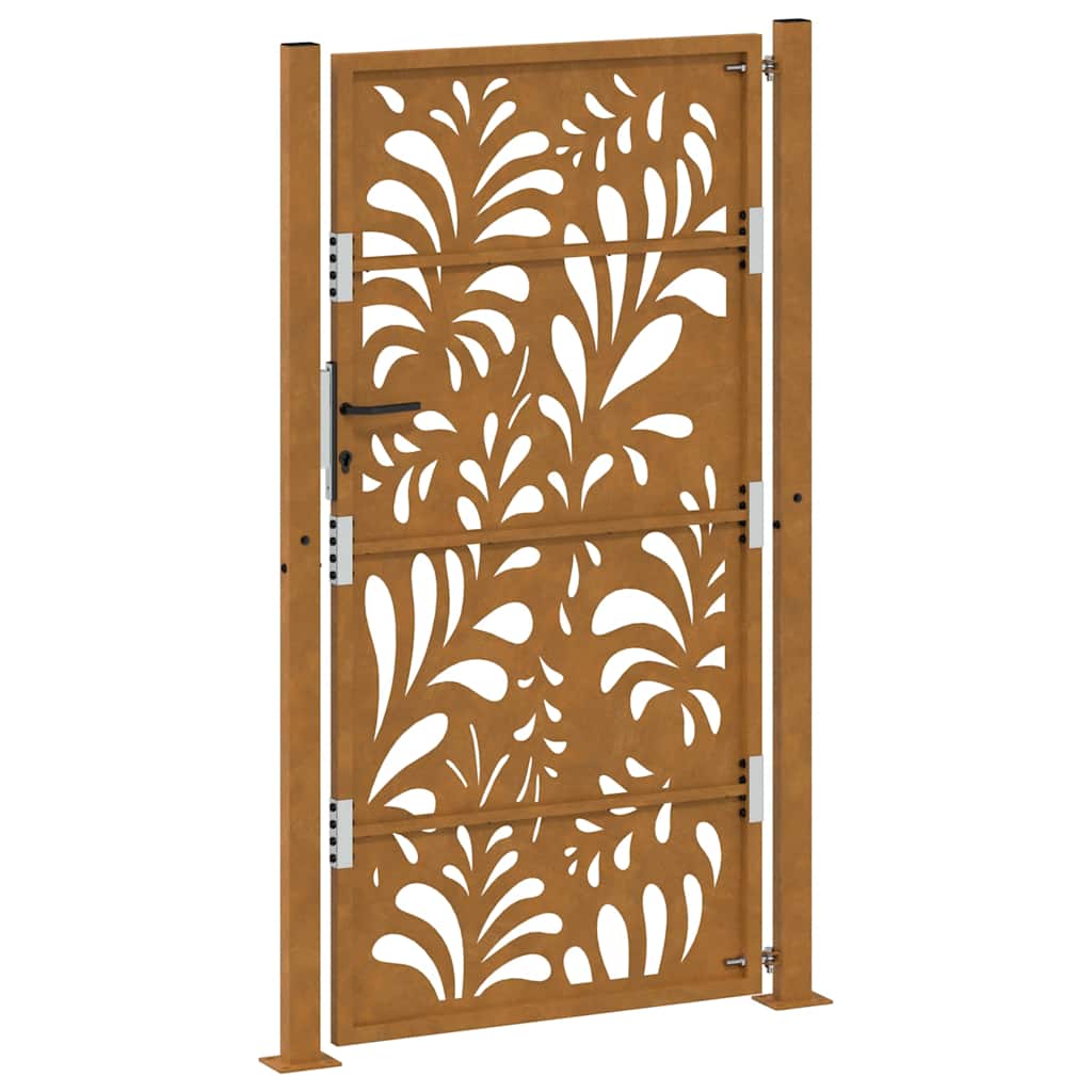 vidaXL Porte de jardin acier résistant aux intempéries design vagues