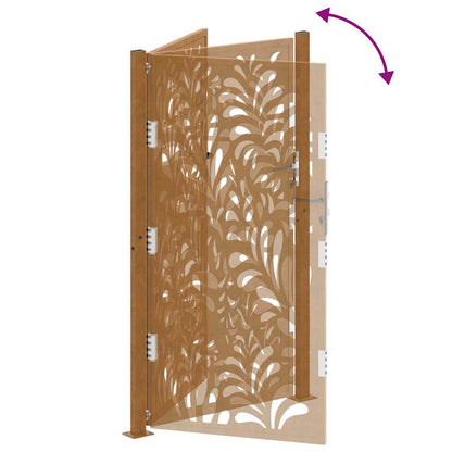 vidaXL Porte de jardin acier résistant aux intempéries design vagues