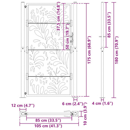 vidaXL Porte de jardin acier résistant aux intempéries design vagues
