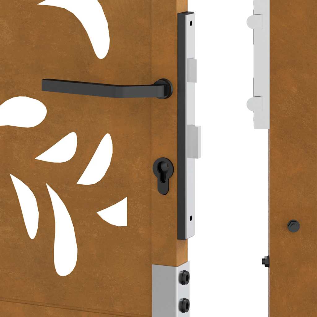 vidaXL Porte de jardin acier résistant aux intempéries design vagues