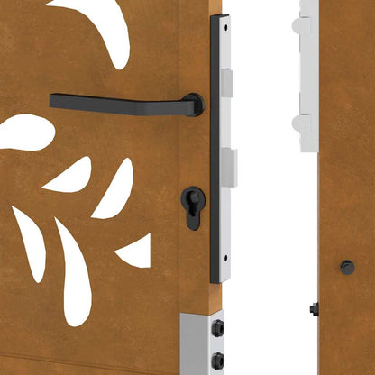 vidaXL Porte de jardin acier résistant aux intempéries design vagues