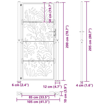 vidaXL Porte de jardin acier résistant aux intempéries design vagues
