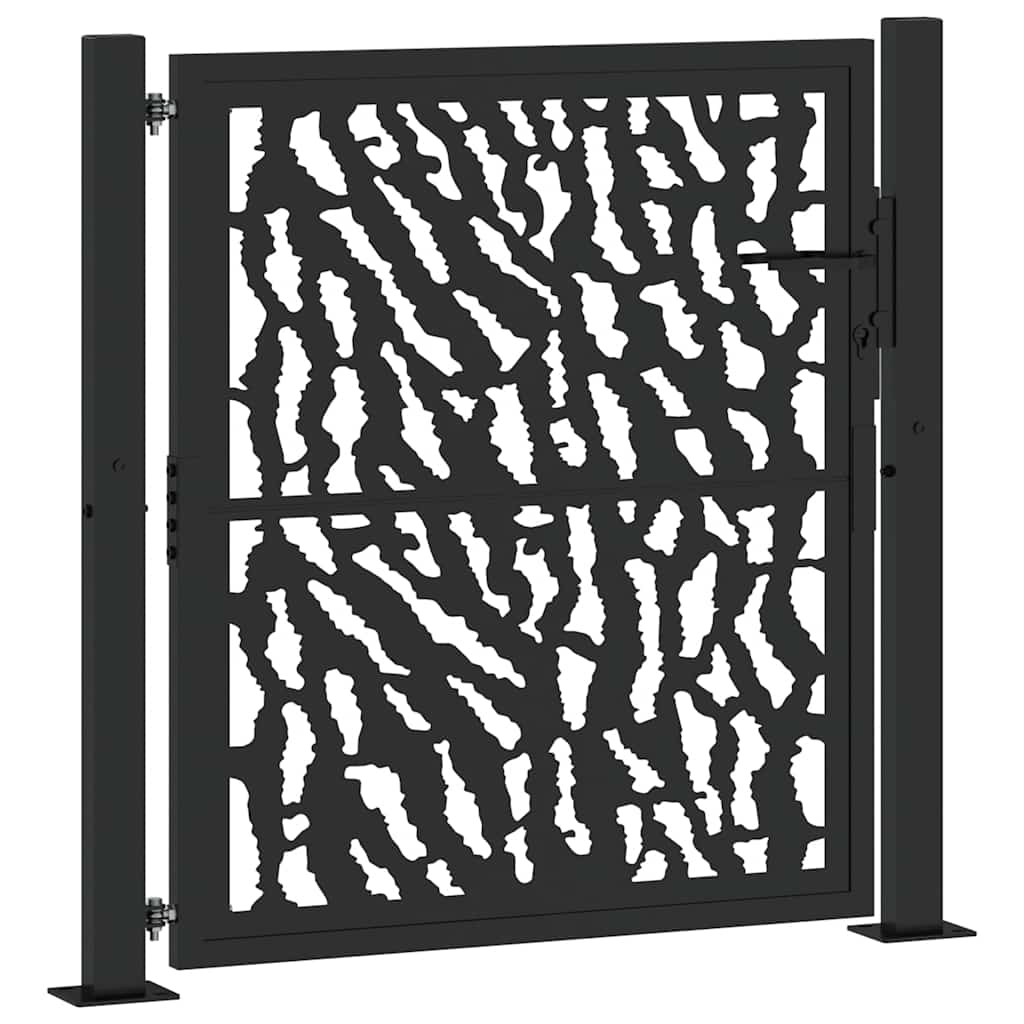 vidaXL Portail de jardin noir 105x105 cm acier conception de tracés