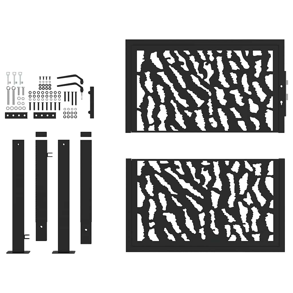 vidaXL Portail de jardin noir 105x105 cm acier conception de tracés