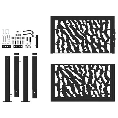 vidaXL Portail de jardin noir 105x105 cm acier conception de tracés