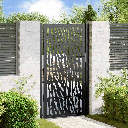 vidaXL Portail de jardin noir 105x180 cm acier conception de tracés