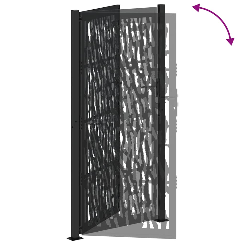 vidaXL Portail de jardin noir 105x205 cm acier conception de tracés