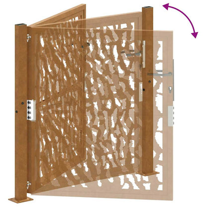 vidaXL Porte jardin acier résistant aux intempéries conception tracés