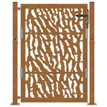 vidaXL Porte de jardin acier résistant aux intempéries design tracés