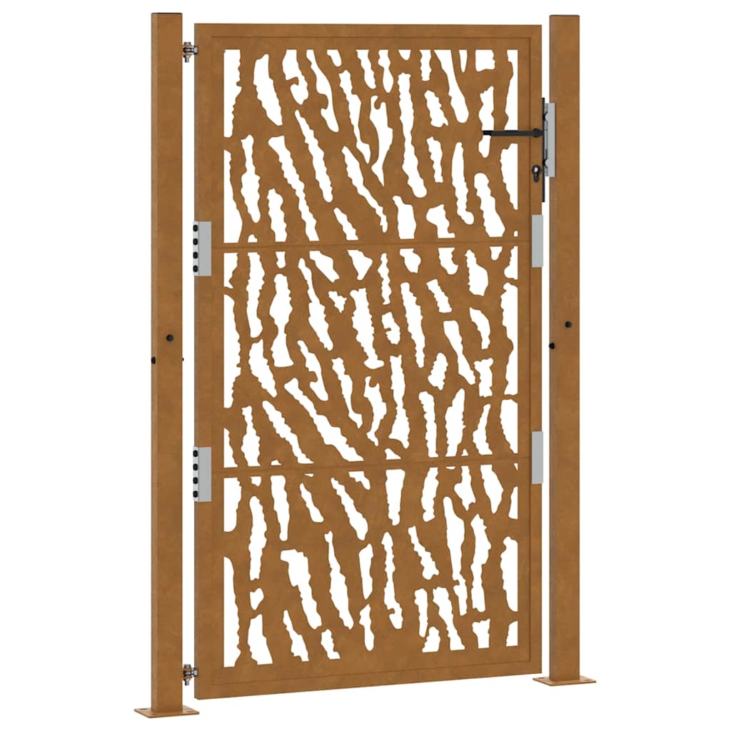 vidaXL Porte de jardin acier résistant aux intempéries design tracés