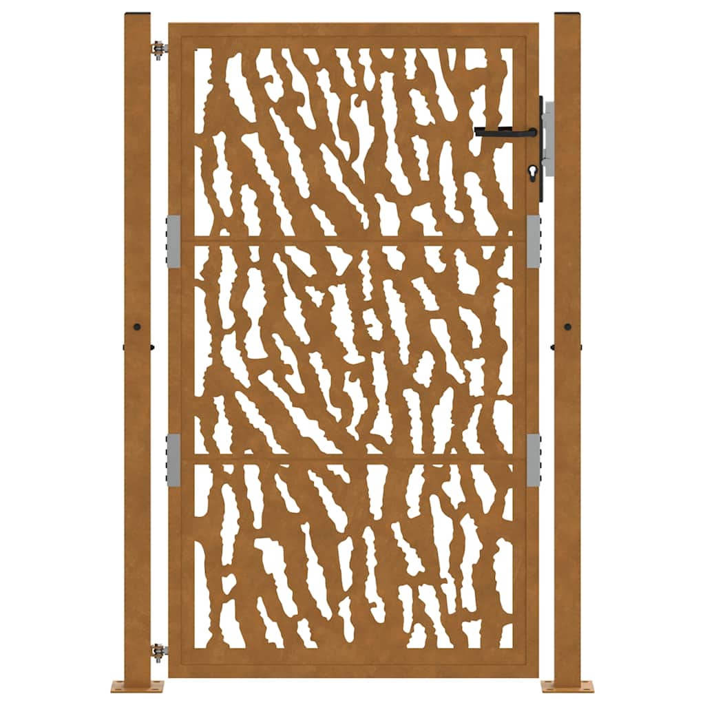 vidaXL Porte de jardin acier résistant aux intempéries design tracés