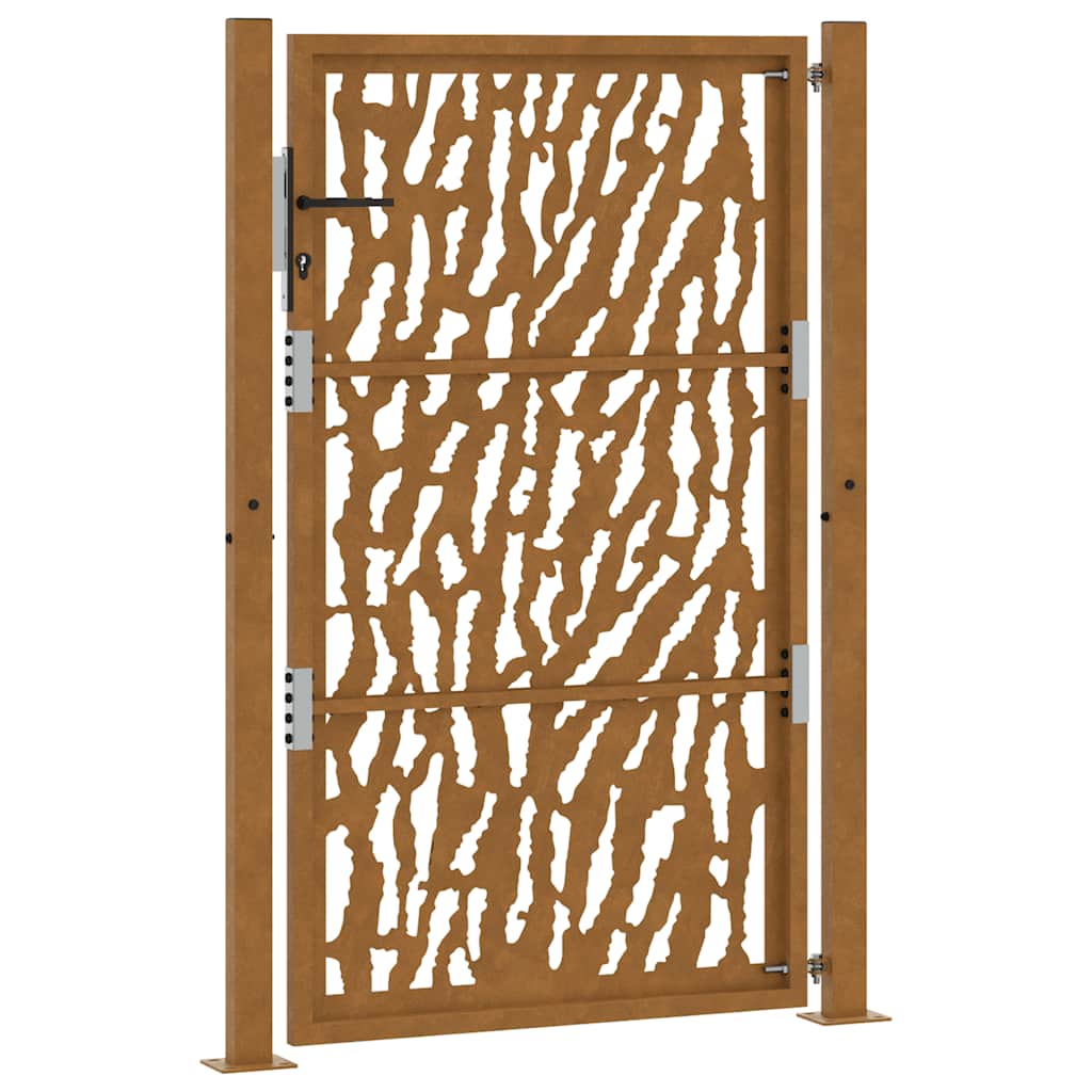 vidaXL Porte de jardin acier résistant aux intempéries design tracés