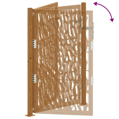 vidaXL Porte de jardin acier résistant aux intempéries design tracés