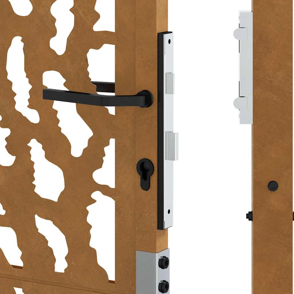vidaXL Porte de jardin acier résistant aux intempéries design tracés
