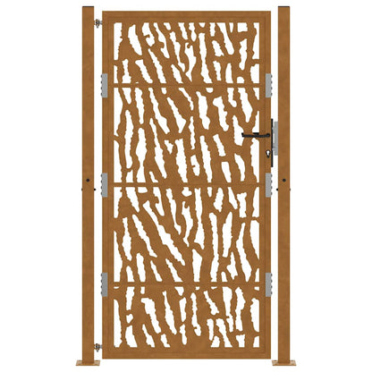 vidaXL Porte de jardin acier résistant aux intempéries design tracés
