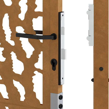 vidaXL Porte de jardin acier résistant aux intempéries design tracés
