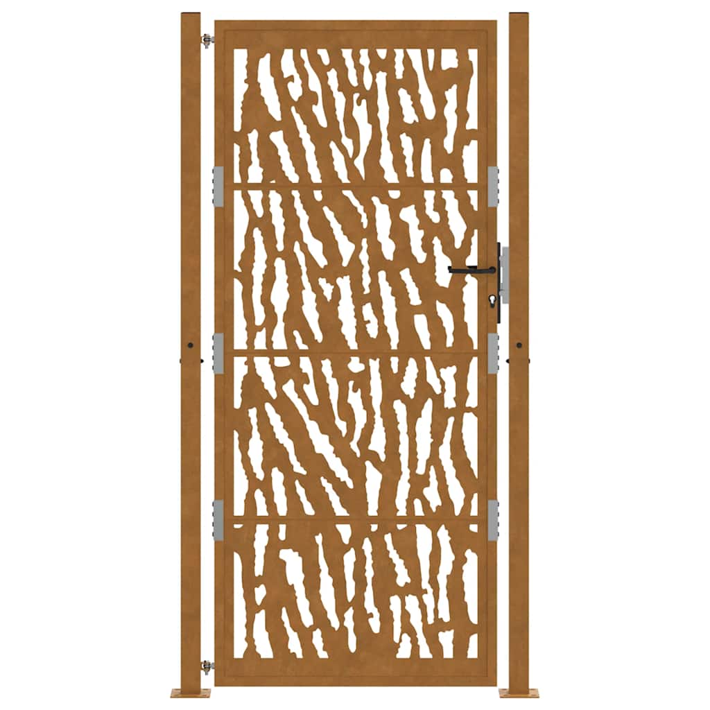 vidaXL Porte de jardin acier résistant aux intempéries design tracés
