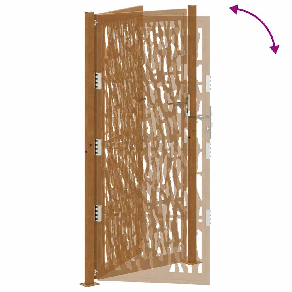 vidaXL Porte de jardin acier résistant aux intempéries design tracés