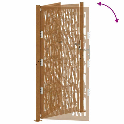 vidaXL Porte de jardin acier résistant aux intempéries design tracés