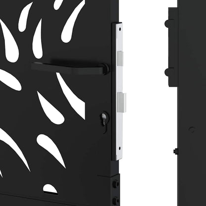 vidaXL Portail de jardin noir 105x130 cm acier conception de flamme
