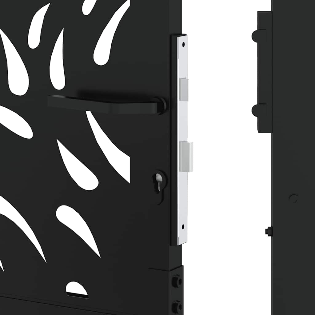 vidaXL Portail de jardin noir 105x155 cm acier conception de flamme