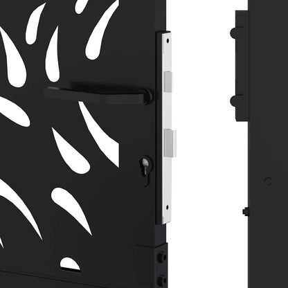 vidaXL Portail de jardin noir 105x205 cm acier conception de flamme