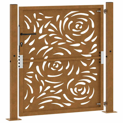 vidaXL Porte jardin acier résistant aux intempéries conception flamme