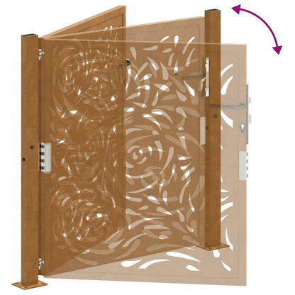 vidaXL Porte jardin acier résistant aux intempéries conception flamme