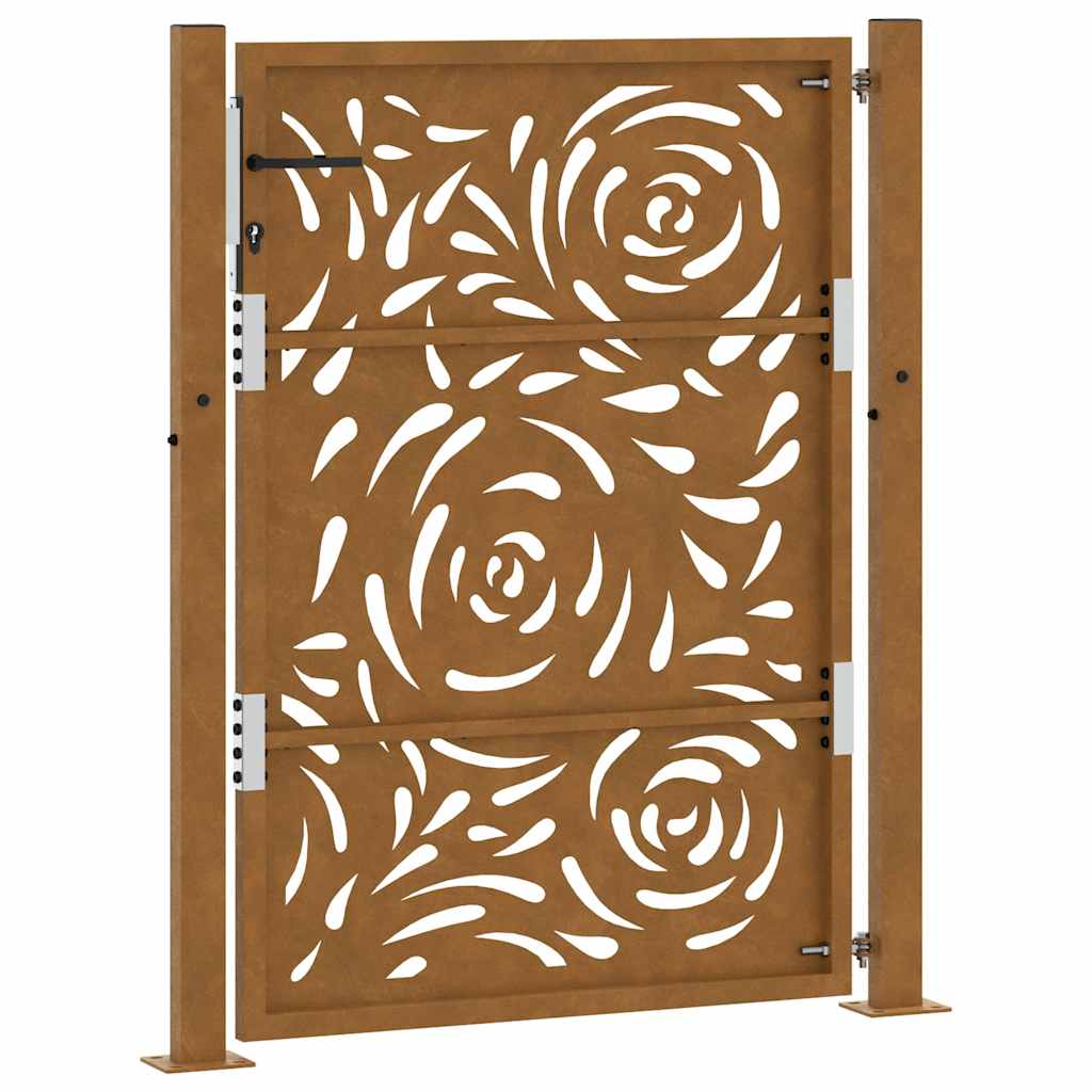 vidaXL Porte de jardin acier résistant aux intempéries design flamme