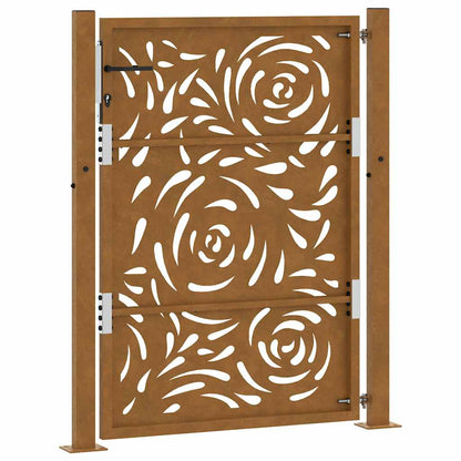 vidaXL Porte de jardin acier résistant aux intempéries design flamme
