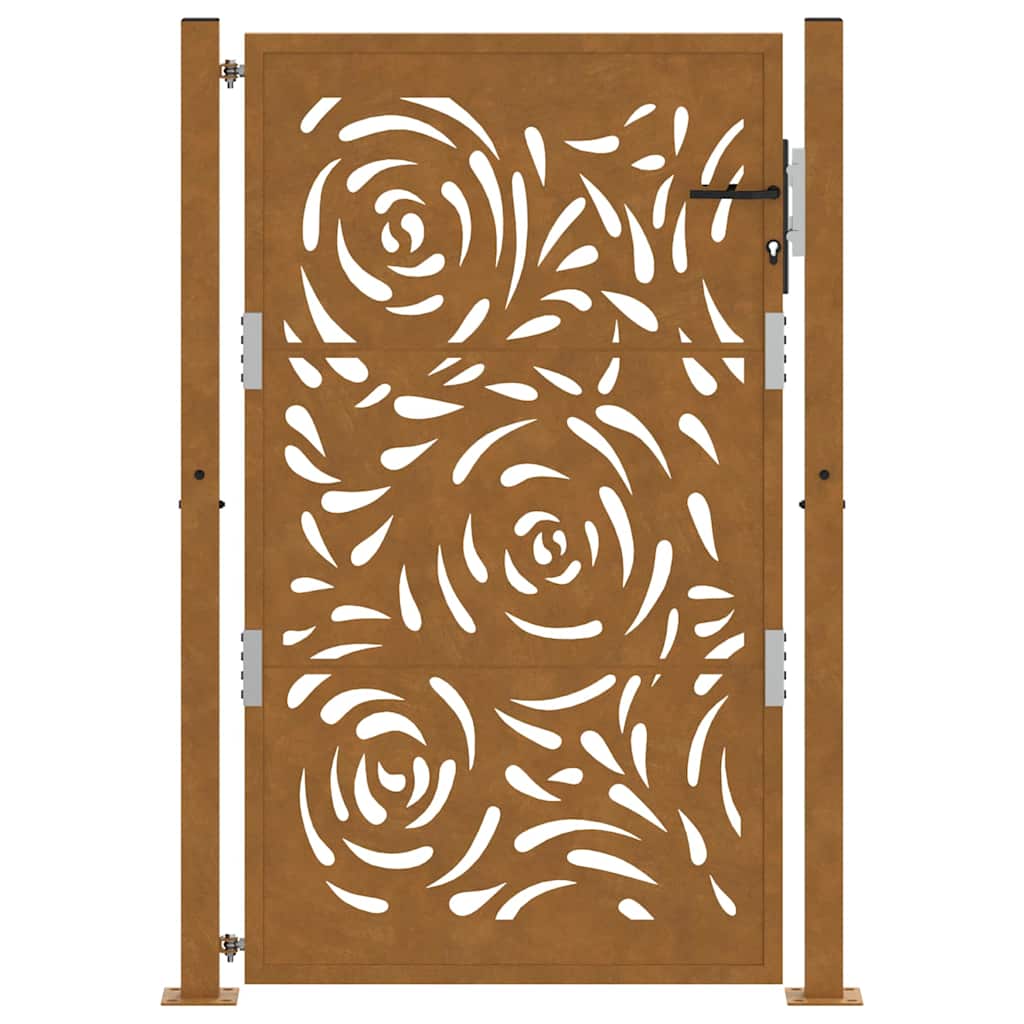 vidaXL Porte de jardin acier résistant aux intempéries design flamme