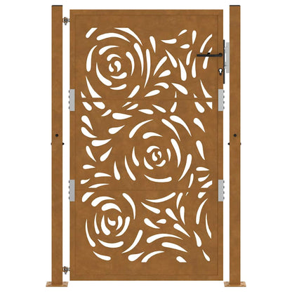 vidaXL Porte de jardin acier résistant aux intempéries design flamme