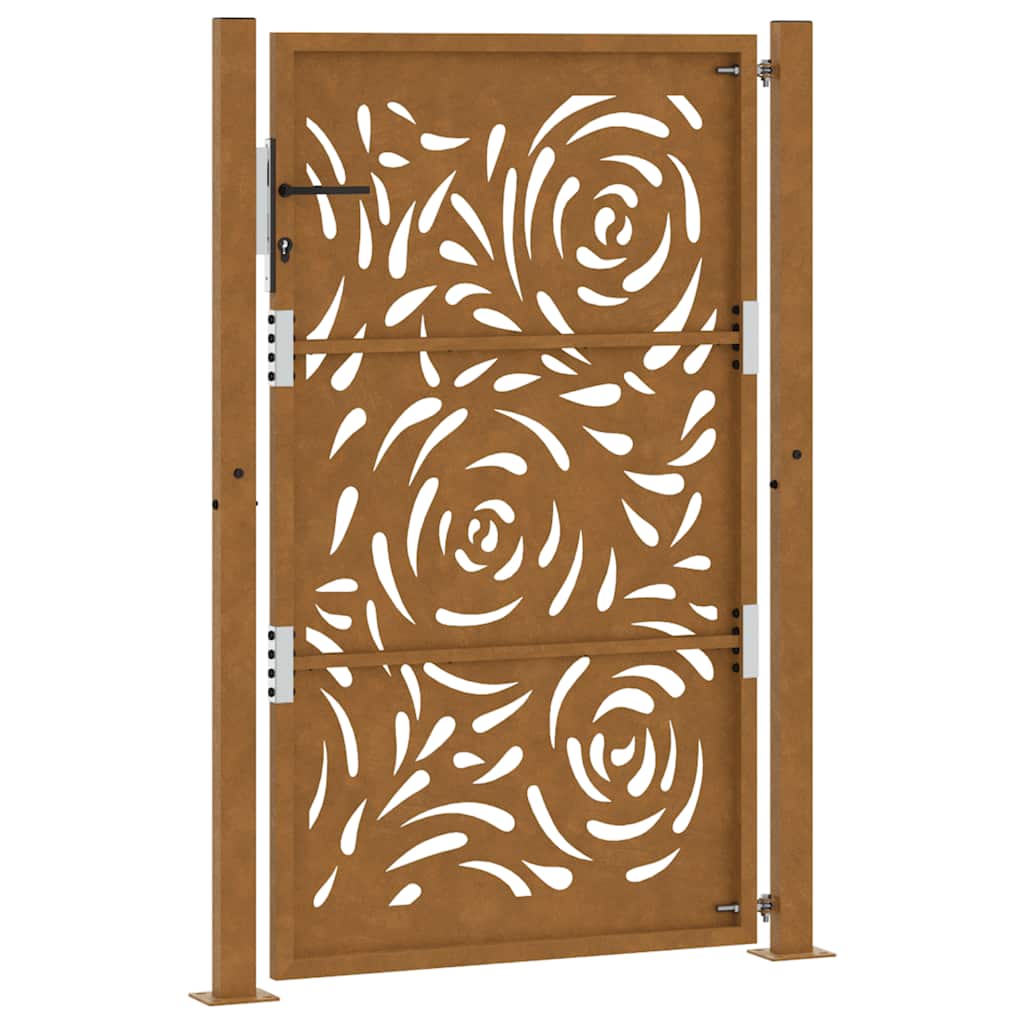 vidaXL Porte de jardin acier résistant aux intempéries design flamme