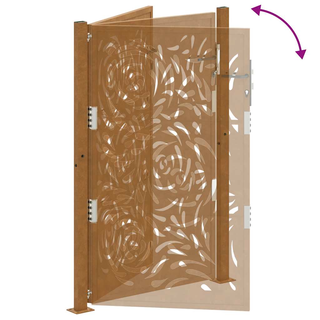 vidaXL Porte de jardin acier résistant aux intempéries design flamme