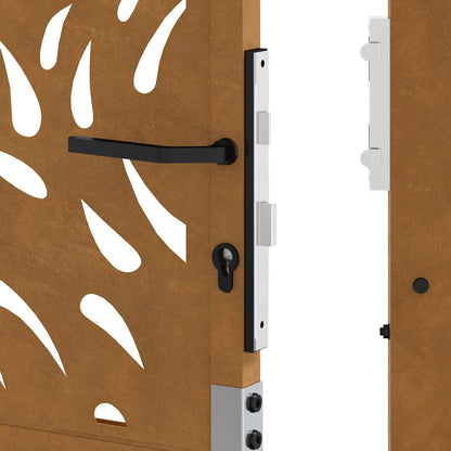 vidaXL Porte de jardin acier résistant aux intempéries design flamme