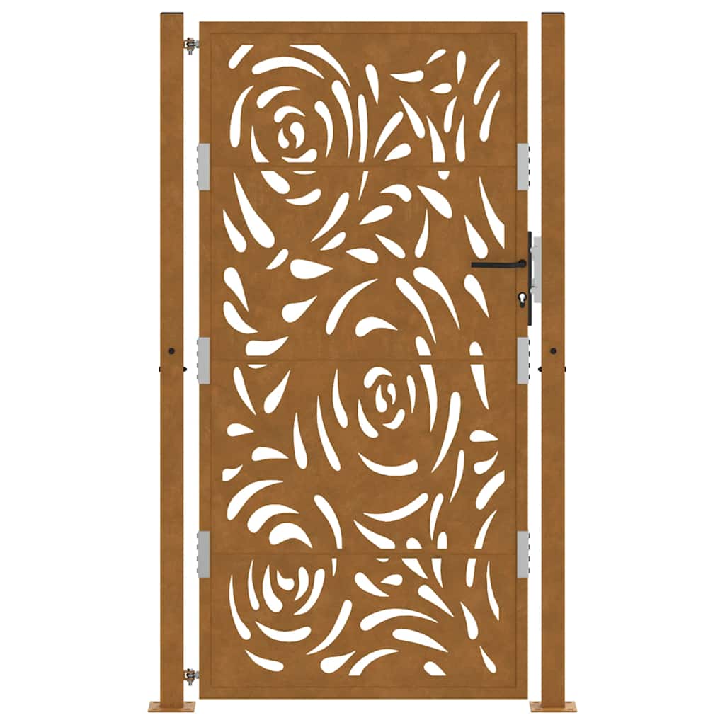 vidaXL Porte de jardin acier résistant aux intempéries design flamme