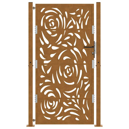 vidaXL Porte de jardin acier résistant aux intempéries design flamme