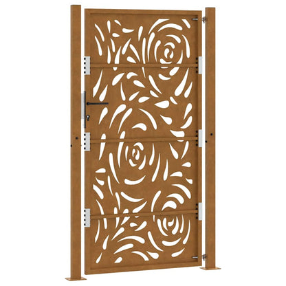 vidaXL Porte de jardin acier résistant aux intempéries design flamme