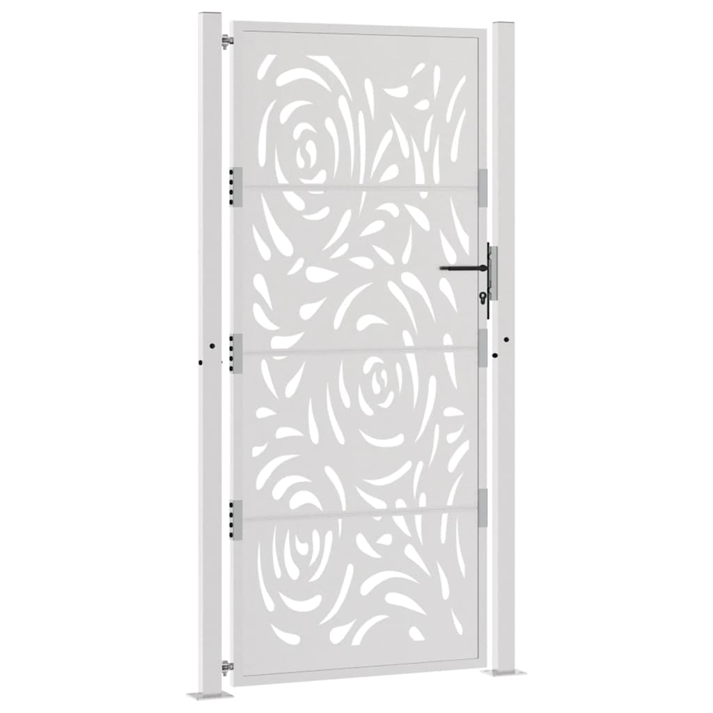vidaXL Porte de jardin acier résistant aux intempéries design flamme
