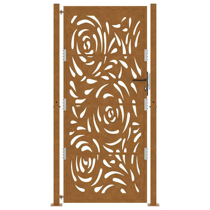 vidaXL Porte de jardin acier résistant aux intempéries design flamme