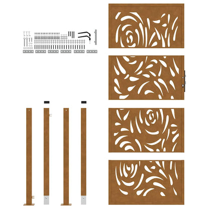 vidaXL Porte de jardin acier résistant aux intempéries design flamme