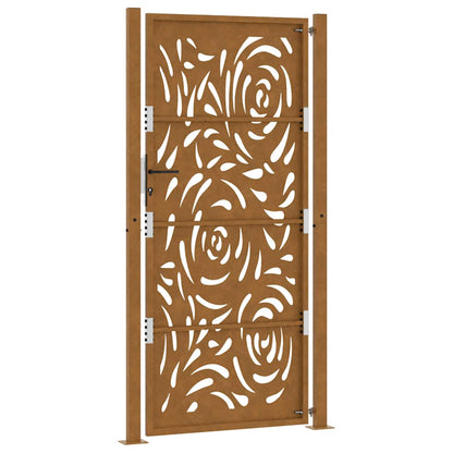 vidaXL Porte de jardin acier résistant aux intempéries design flamme