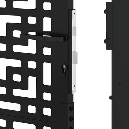 vidaXL Portail de jardin noir 105x105 cm acier conception croisée