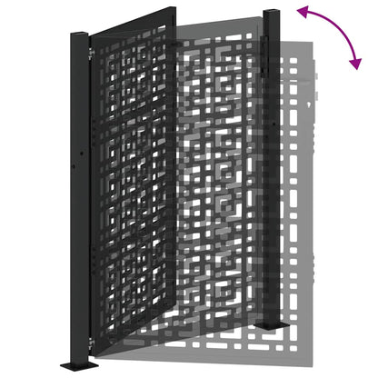 vidaXL Portail de jardin noir 105x130 cm acier conception croisée
