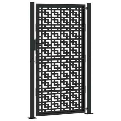 vidaXL Portail de jardin noir 105x180 cm acier conception croisée
