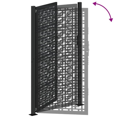 vidaXL Portail de jardin noir 105x180 cm acier conception croisée