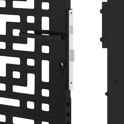vidaXL Portail de jardin noir 105x180 cm acier conception croisée